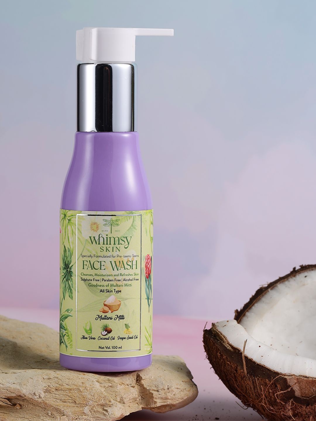 

Whimsy Beauty Multani Mitti Face Wash - 100 ml, Lavender