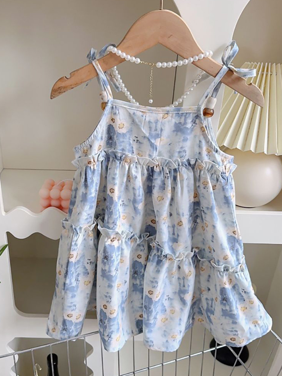 

StyleCast x Revolte Girls Floral Printed A-Line Midi Dress, Blue
