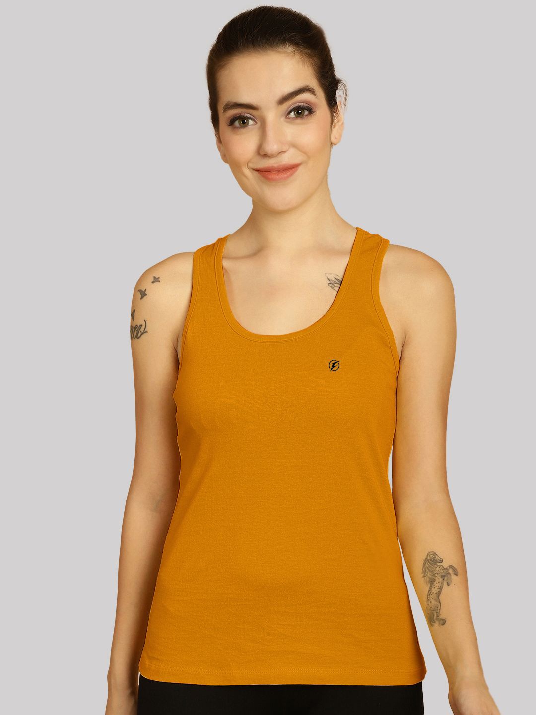 

Friskers Cotton Tank Top, Mustard