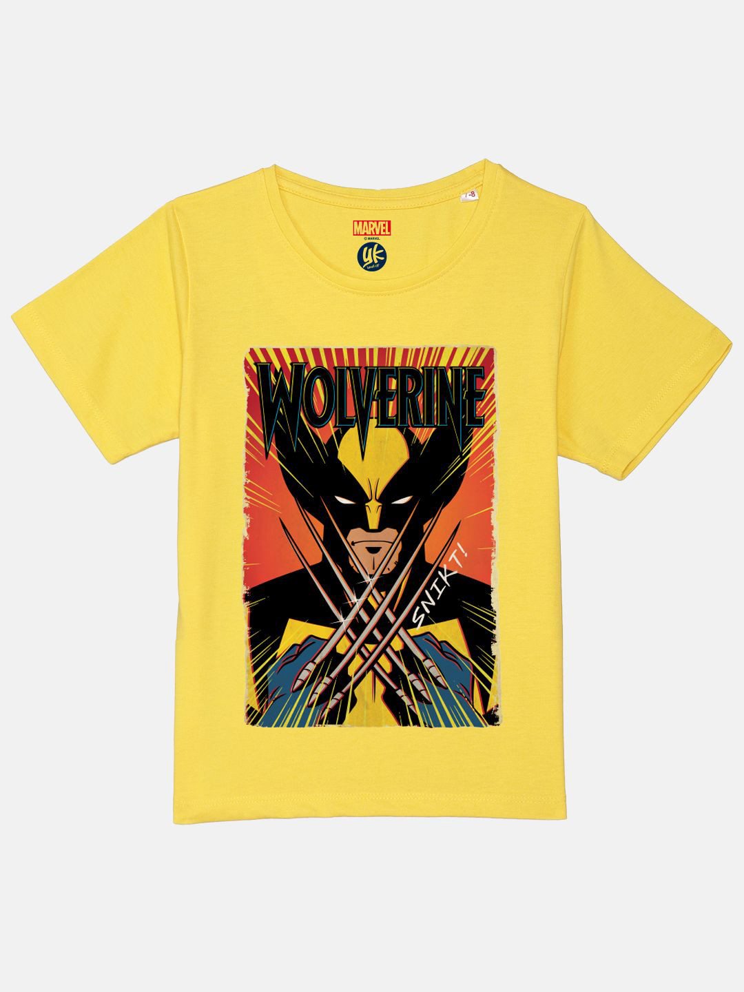 

YK Marvel Boys Graphic Printed Round Neck Pure Cotton T-Shirt, Yellow