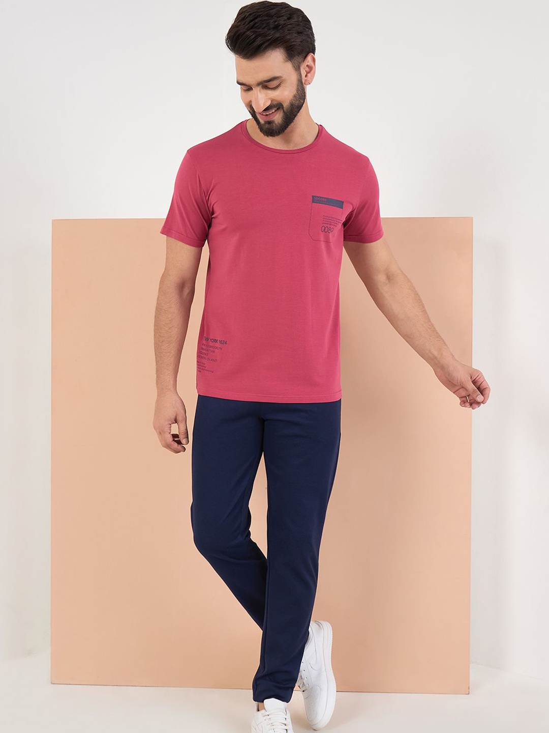 

Sweet Dreams Printed T-Shirt With Trousers Co ords, Pink