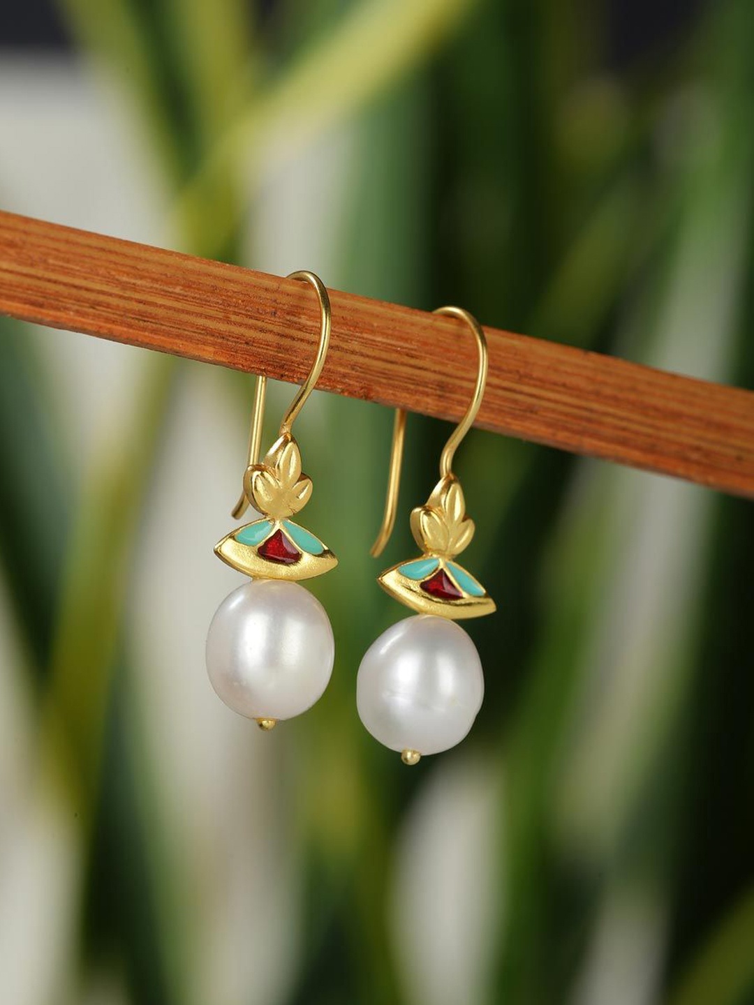 

Fabindia Silver Plated Contemporary Drop Earrings, Gold