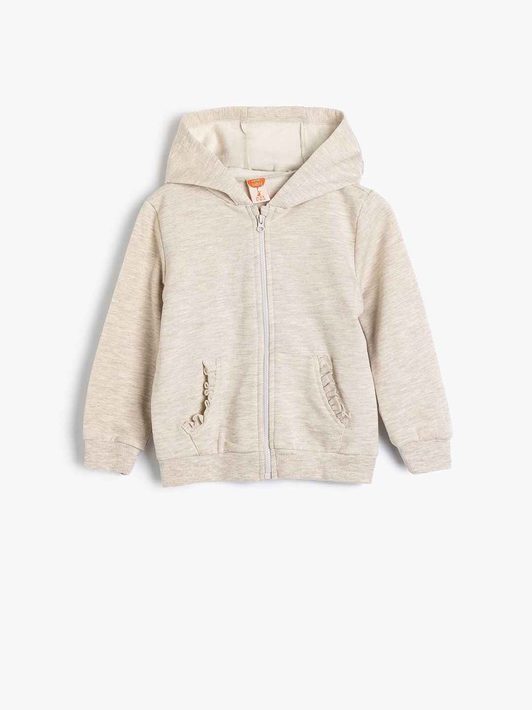 

Koton Girls Solid Hooded Sweatshirt, Beige