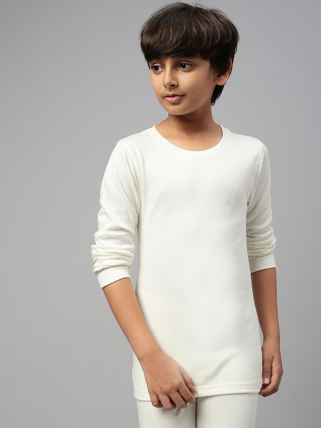 

ONN Boys Cotton Long Thermal Long Sleeves Tops, White