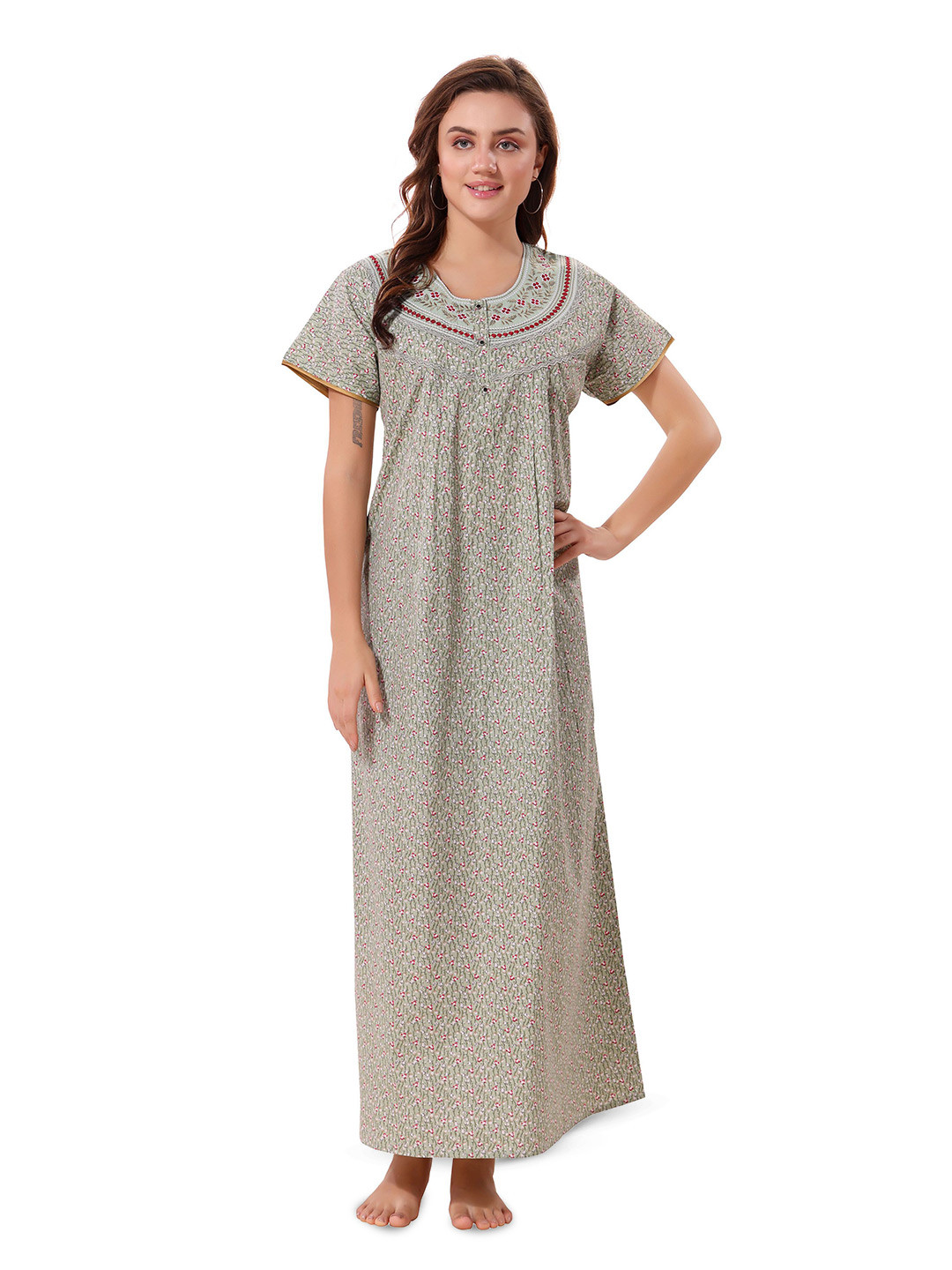 

Soulemo Printed Maxi Nightdress, Green
