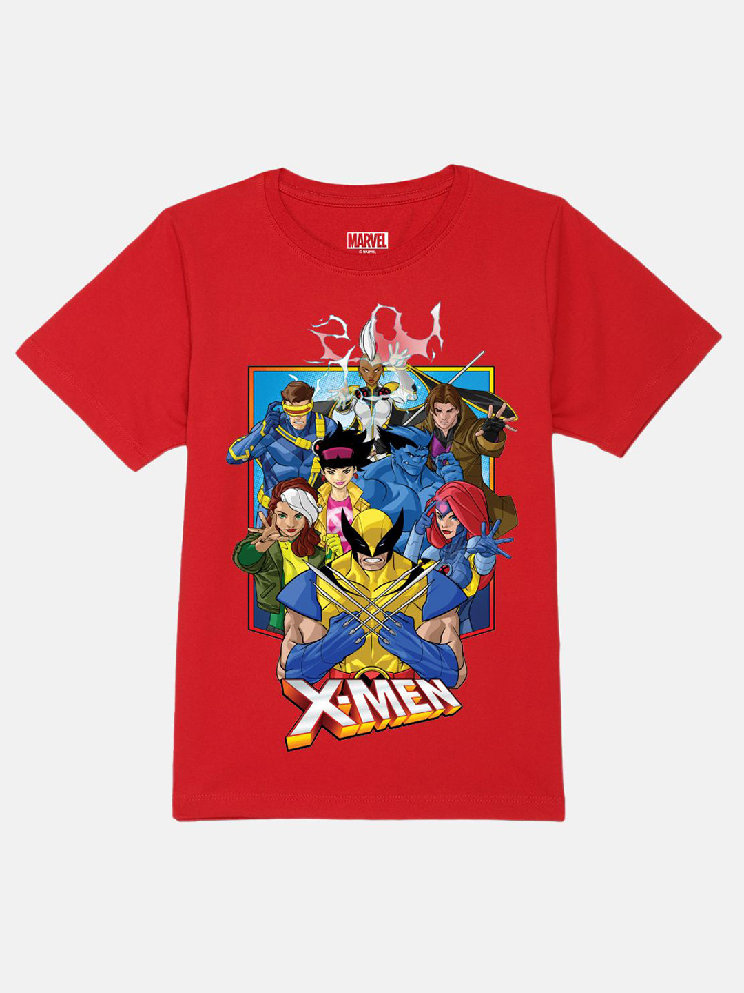 

YK Marvel Boys Graphic Printed Round Neck Pure Cotton T-Shirt, Red