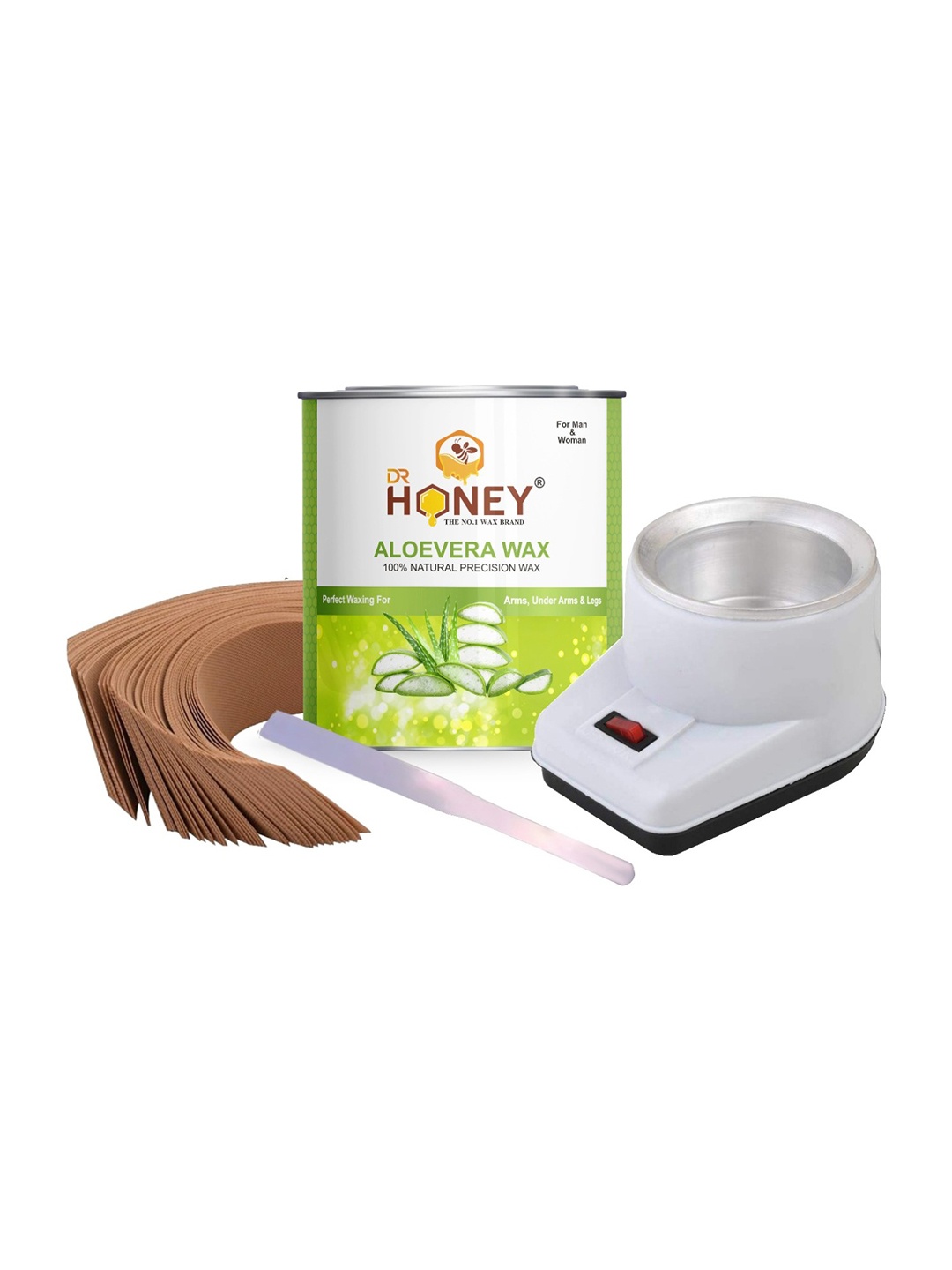 

DR HONEY 100% Natural Precision Aloevera Hot Wax - 600 gm, Green