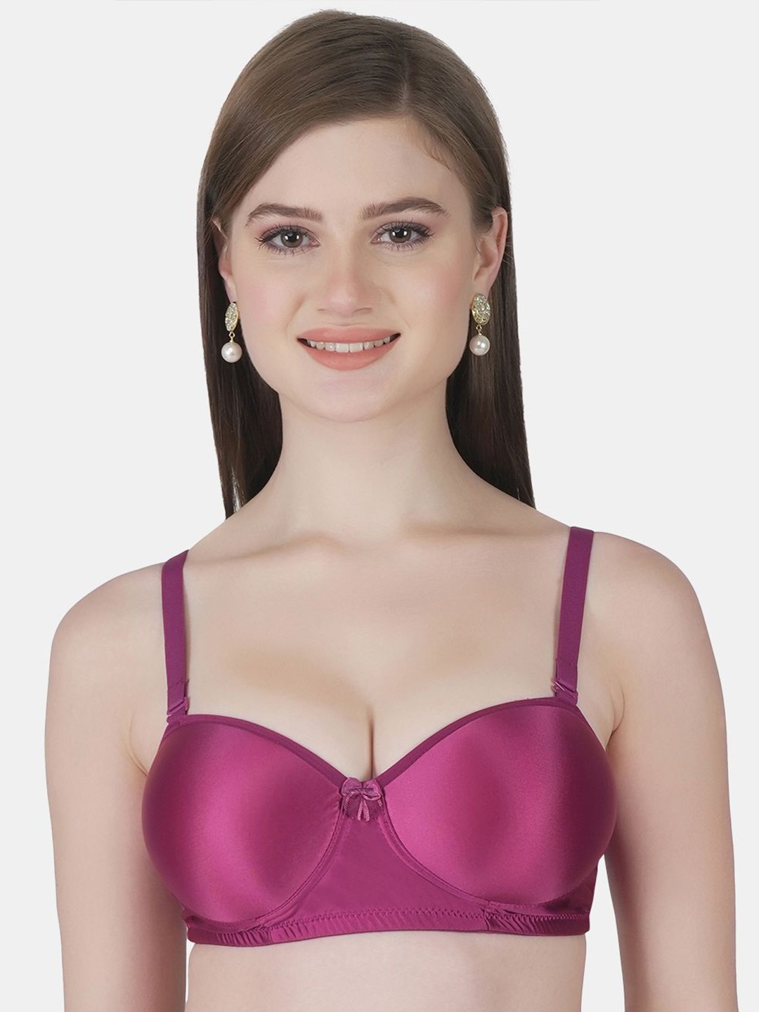 

Joomie Solid Half Coverage Lightly Padded Bra, Magenta
