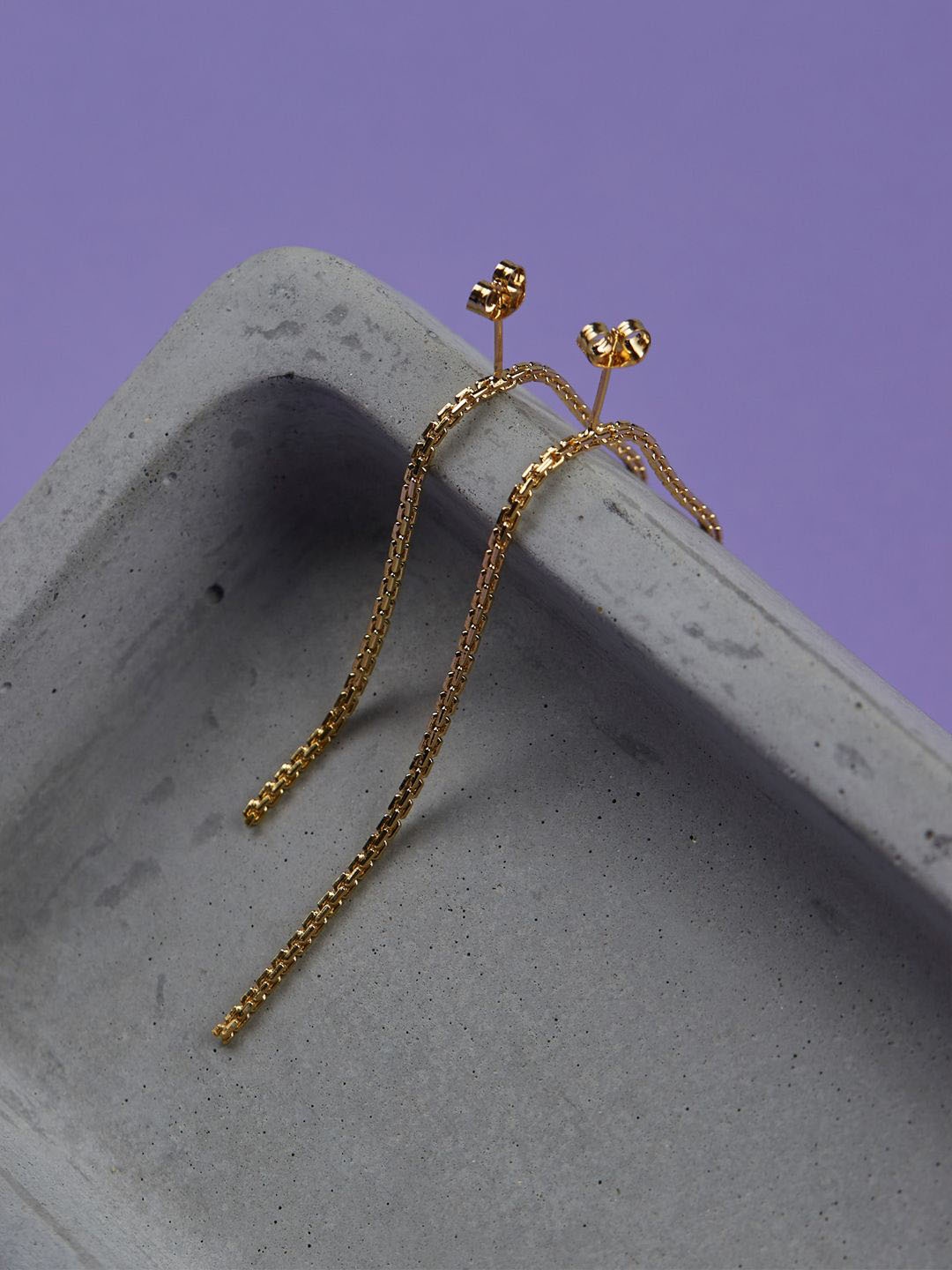

The Slow Studio Gold-Plated Contemporary Drop Earrings