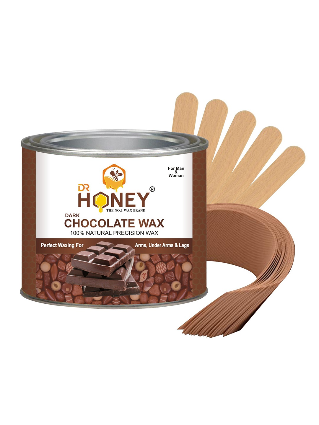 

DR HONEY Dark Chocolate 100% Natural Precision Hot Wax -600g, Brown