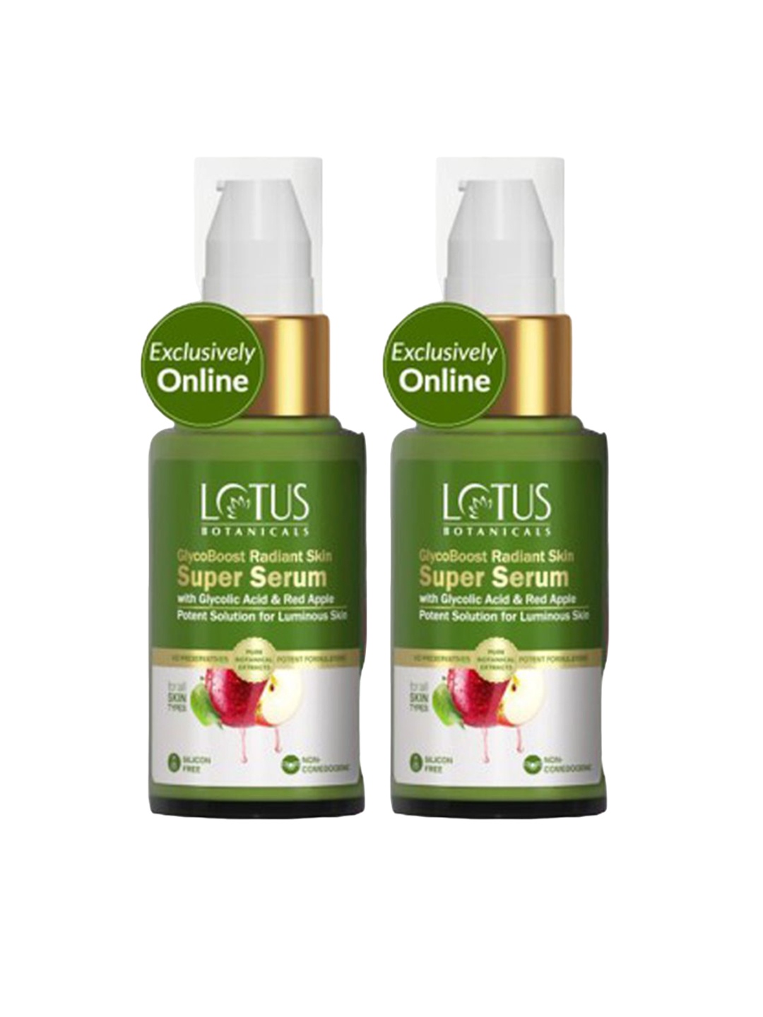 

Lotus Botanicals Set Of 2 GlycoBoost Radiant Skin Super Serum - 30 ml Each, Green