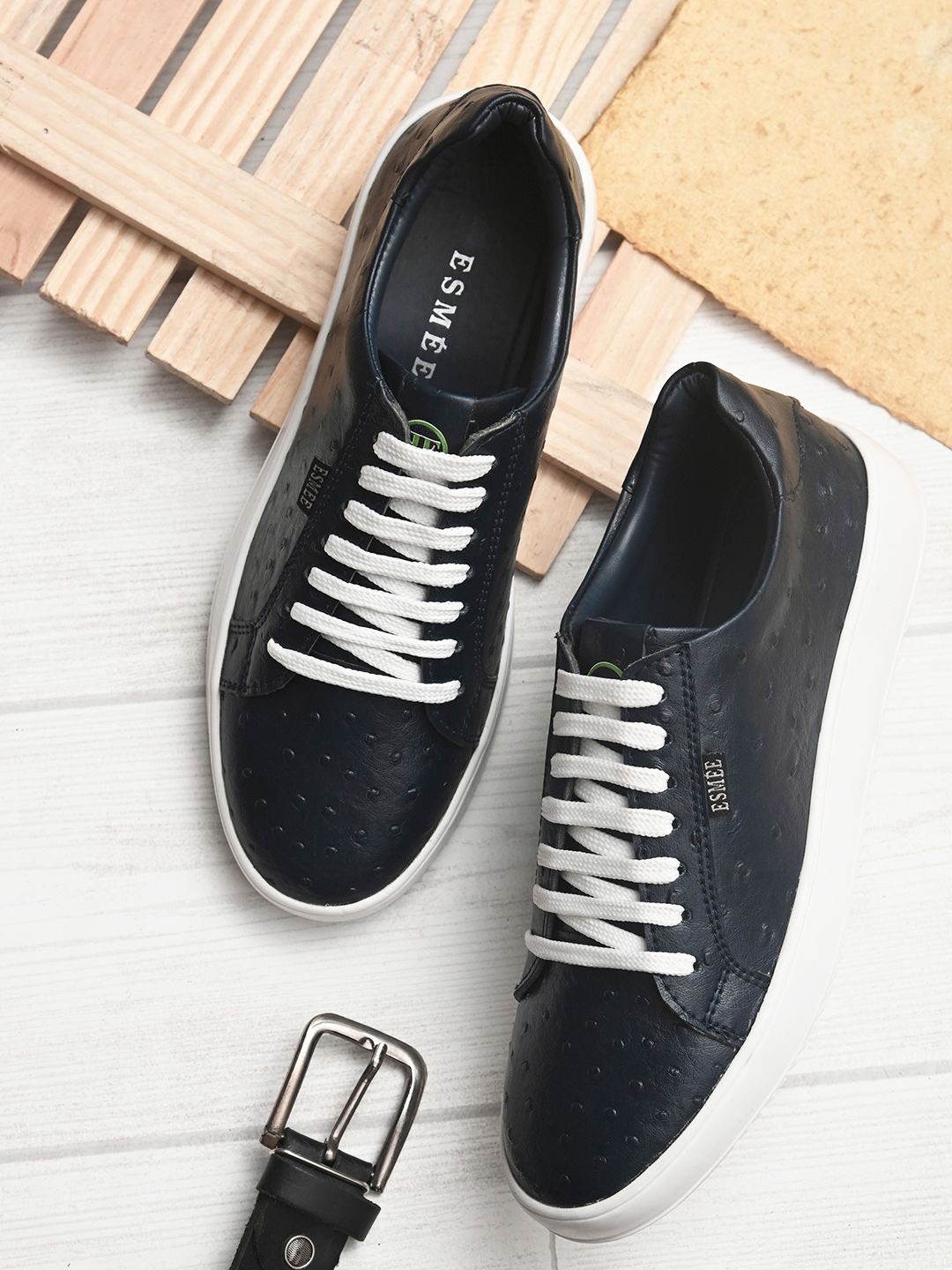 

ESMEE Men Lightweight Lace-Up Sneakers, Navy blue