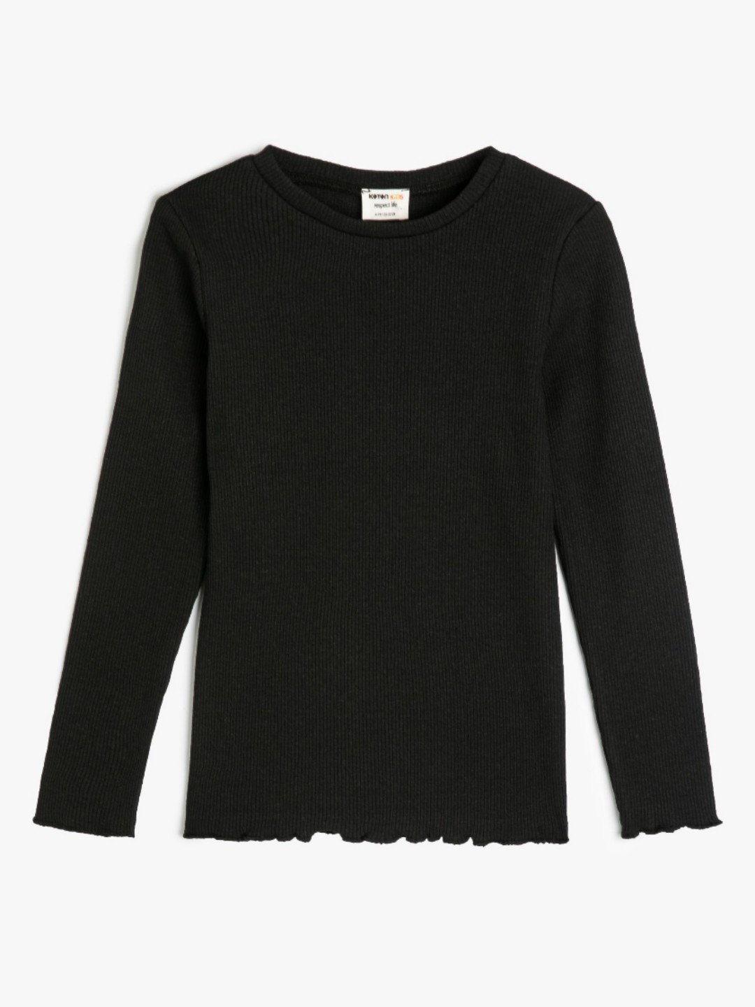 

Koton Girls Solid Round Neck T-Shirt, Black