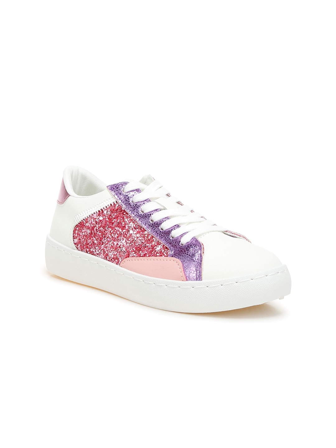 

London Rag Women Printed Leather Sneakers, Pink