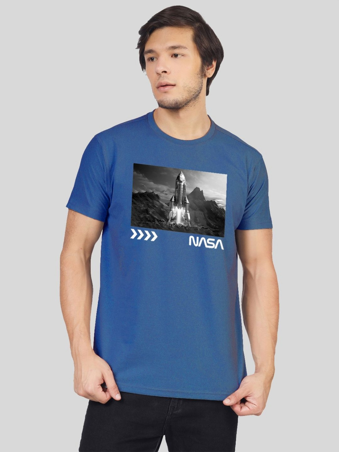 

Greylongg Men Graphic Printed T-shirt, Blue