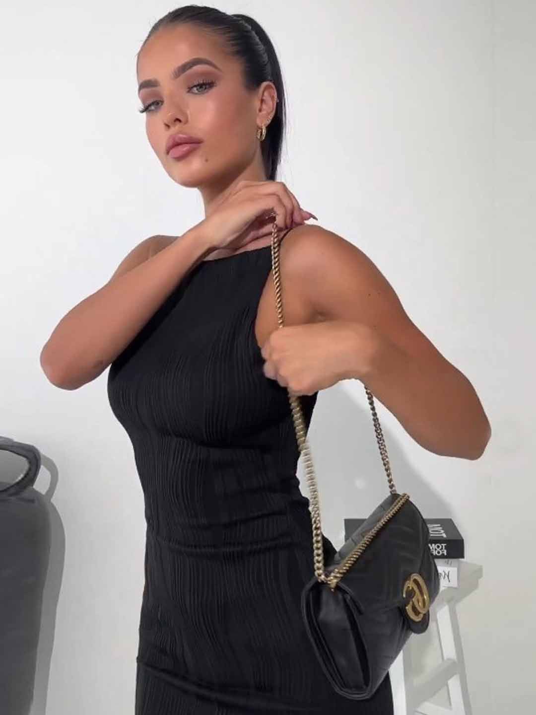 

StyleCast Black Shoulder Straps Bodycon Mini Dress