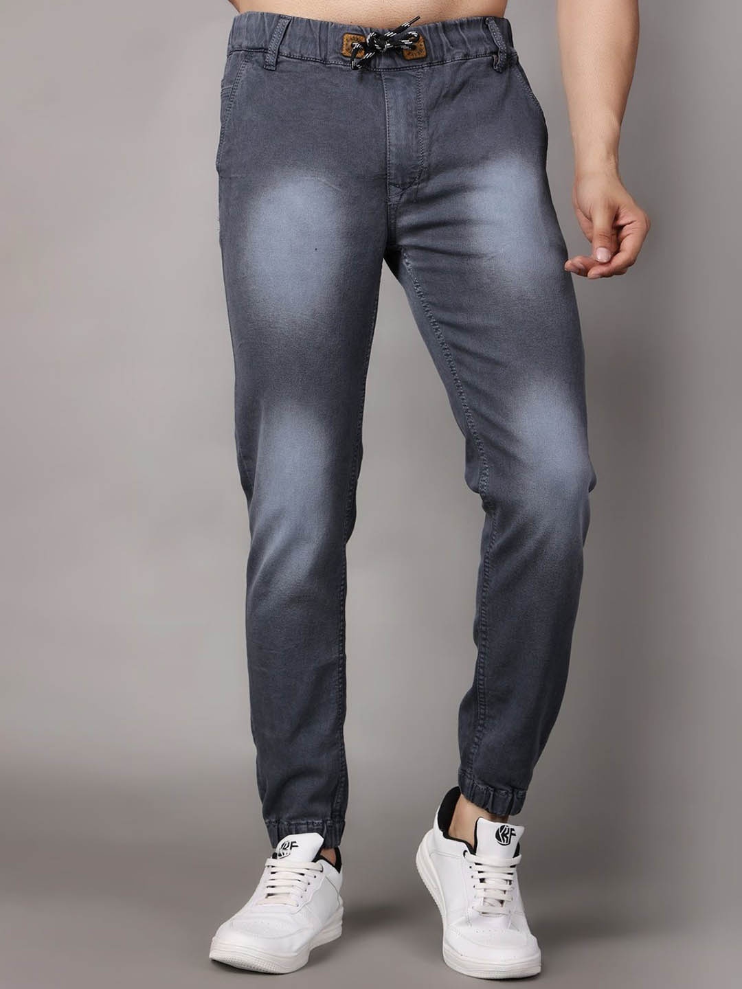 

ZAYSH Men Mid-Rise Jogger Stretchable Jeans, Grey