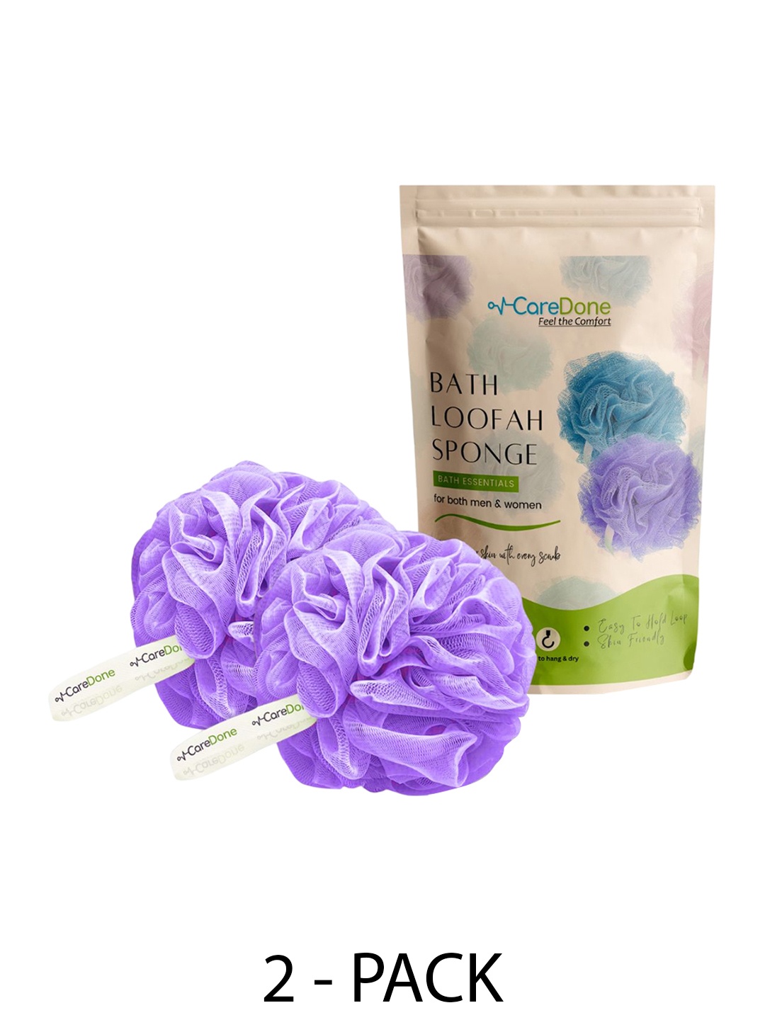 

CareDone Set of 2 Large Bath Loofah Sponge, Purple