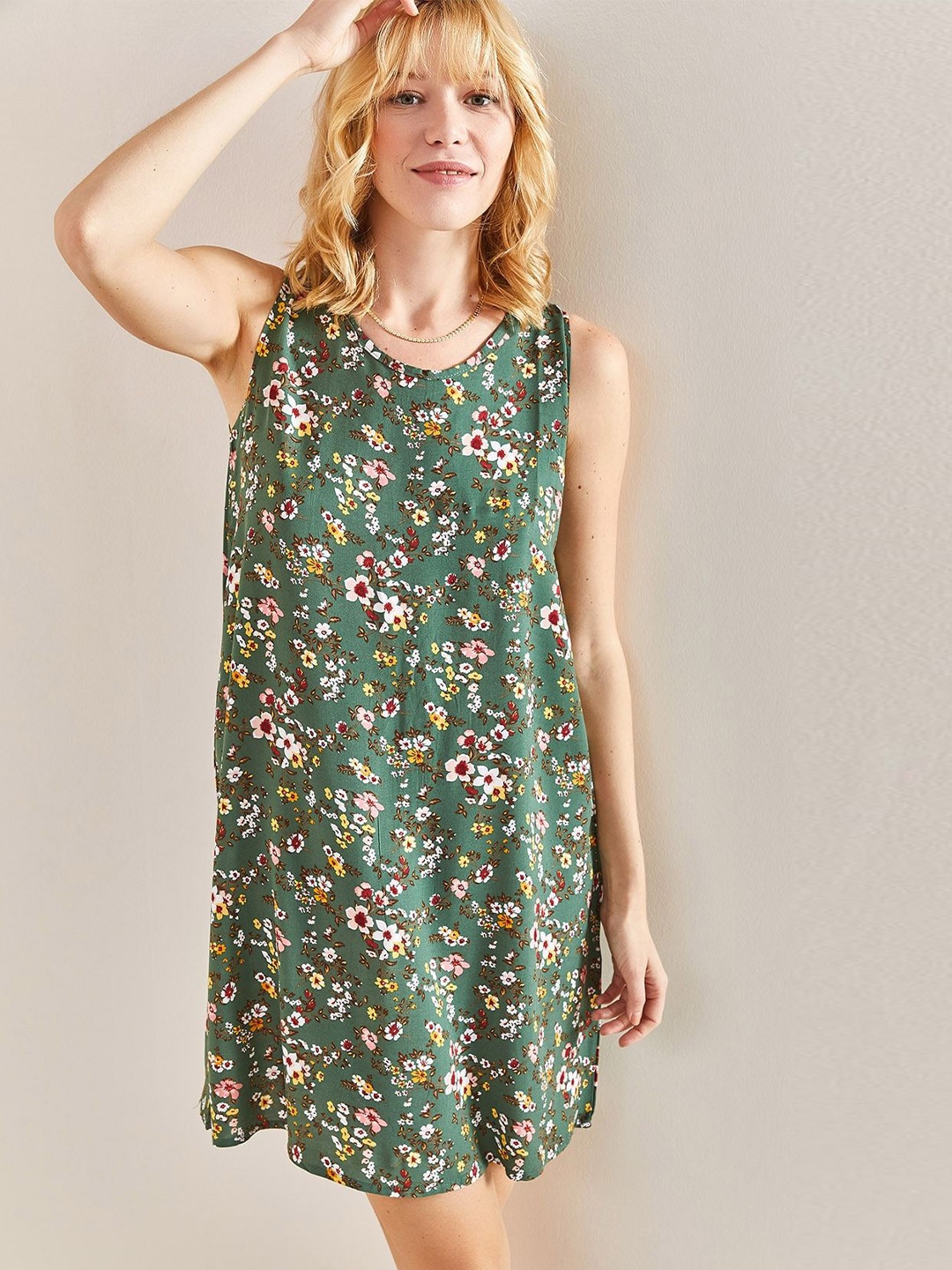 

BIANCO LUCCI Floral Printed A-Line Dress, Na