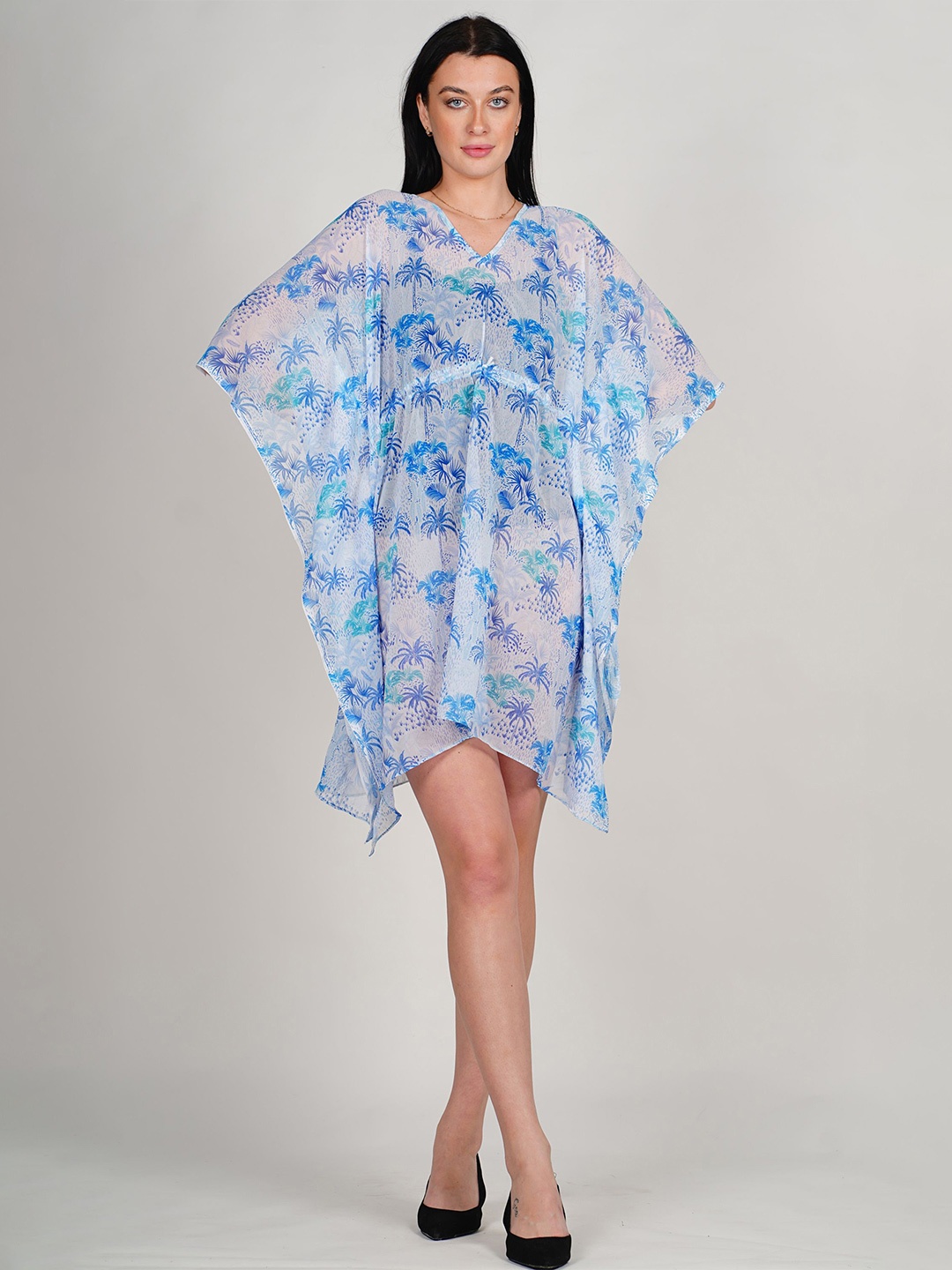 

ravi rajoria Printed Kimono Sleeve Crepe Kaftan Maxi Dress, Multi