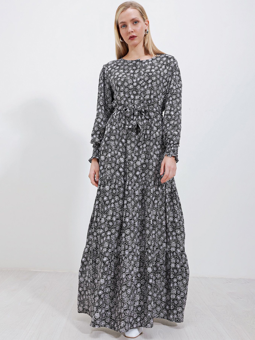 

BIGDART Floral Printed Fit & Flare Maxi Dress, Na