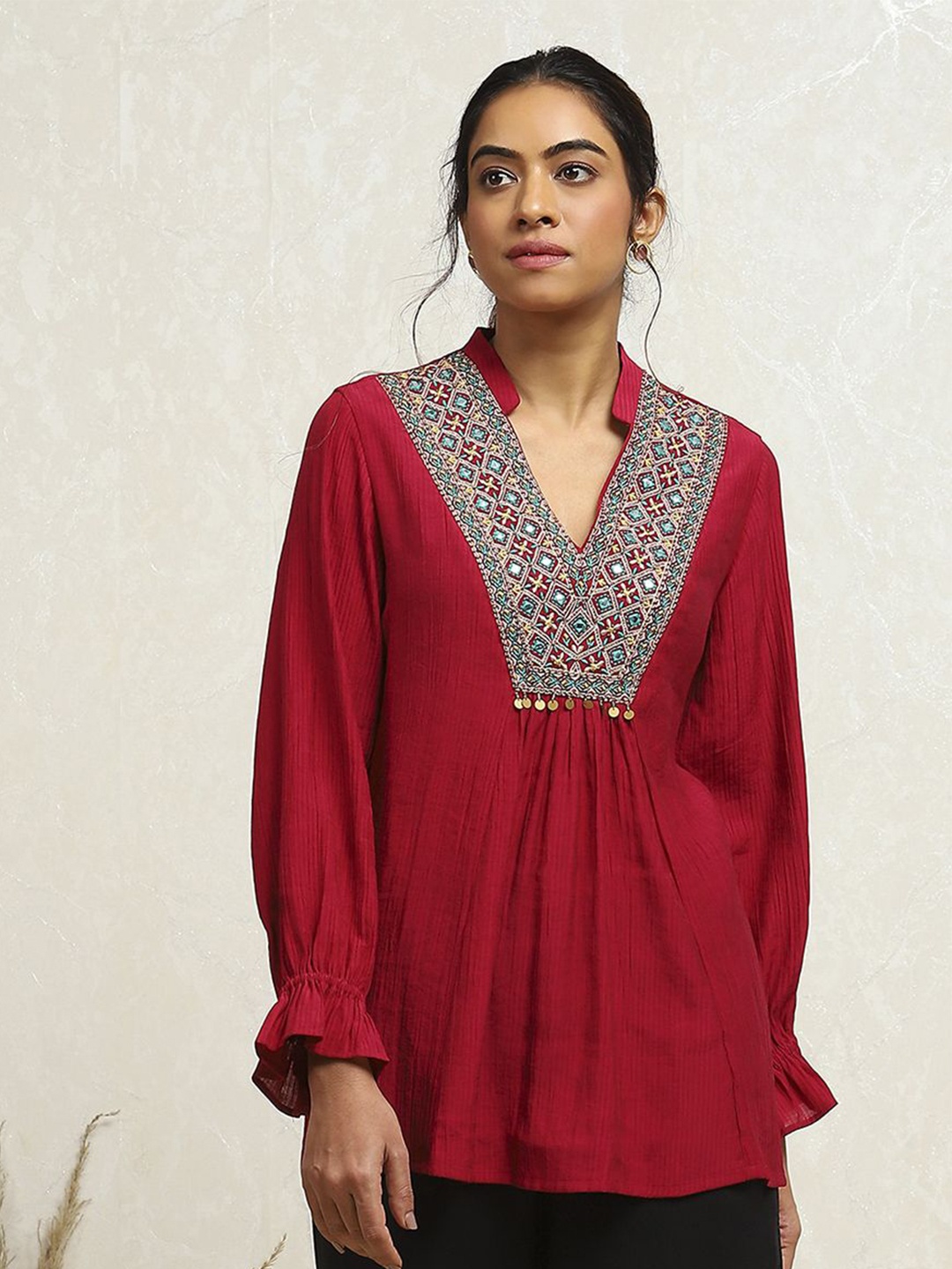 

Biba Embroidered A-Line Tunic, Maroon