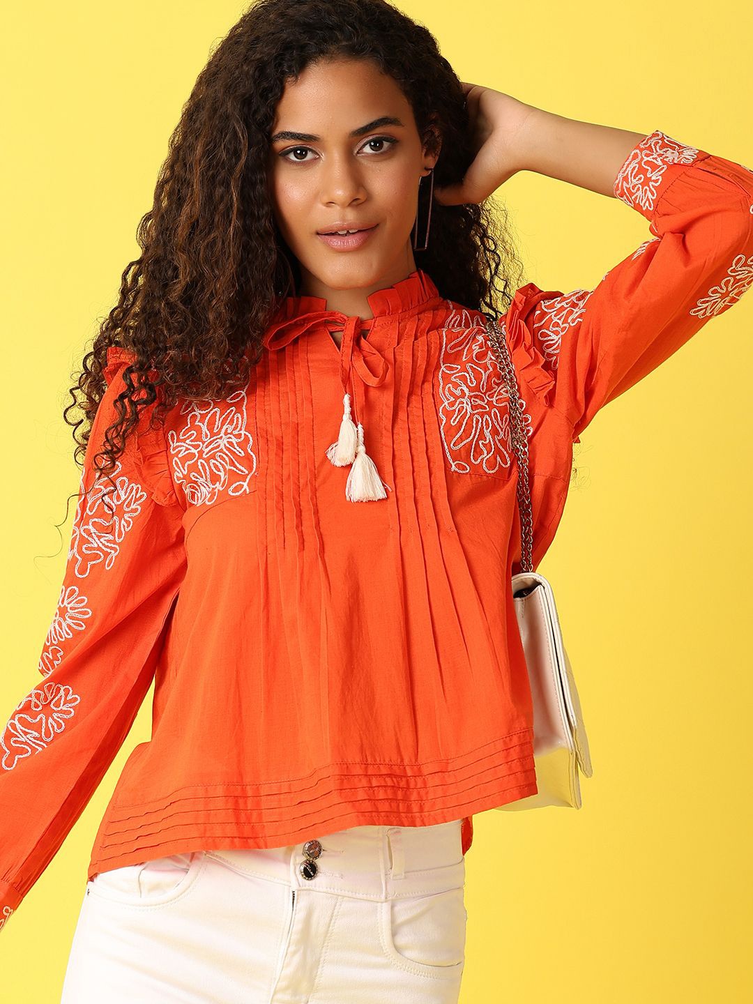 

UNLIMITED Cotton Crop Top, Orange