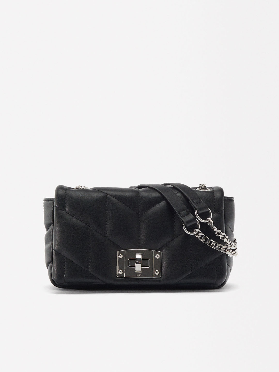 

PARFOIS Structured Quilted Shoulder Bag, Black