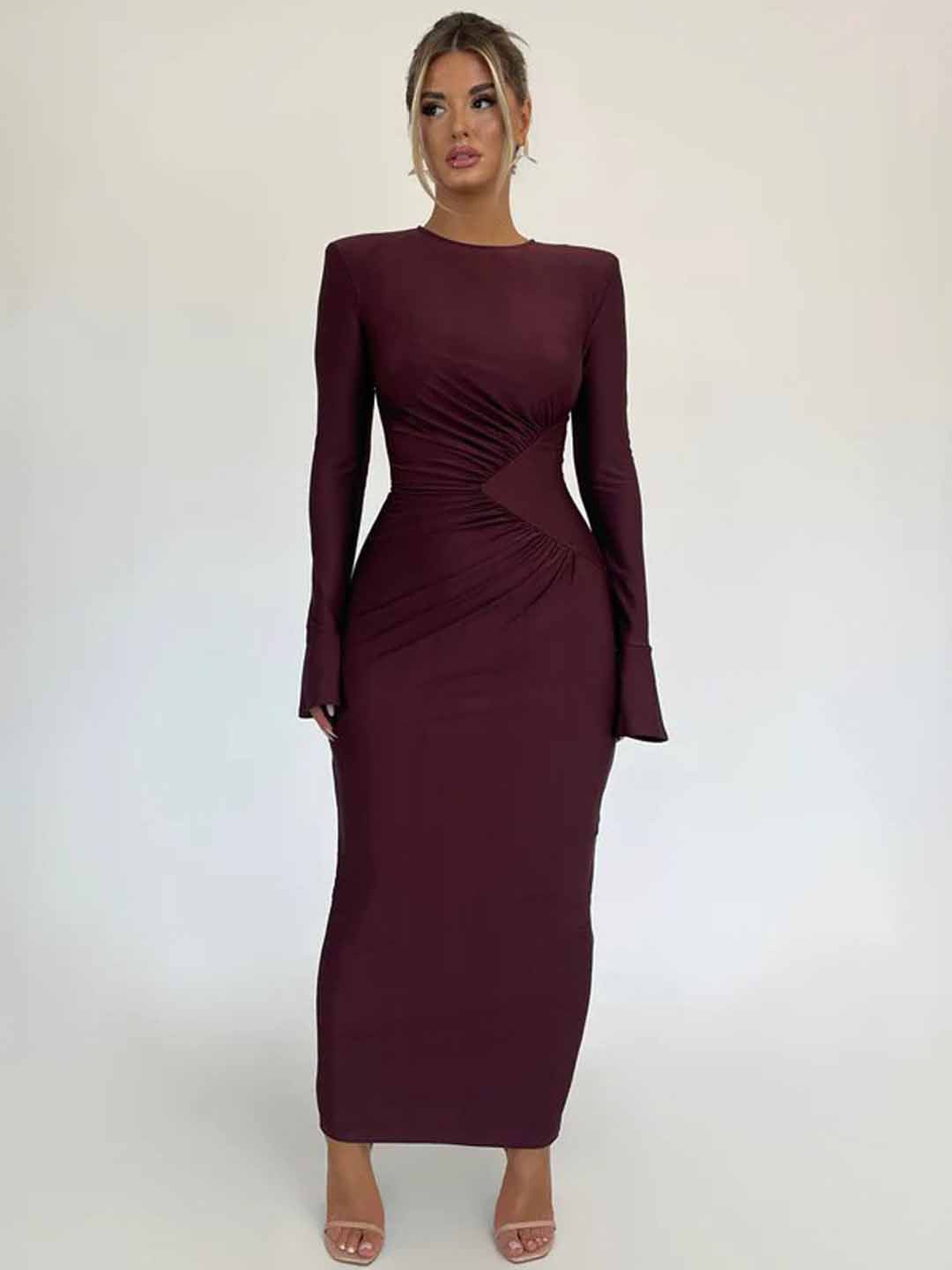 

StyleCast Solid Bodycon Maxi Dress, Burgundy