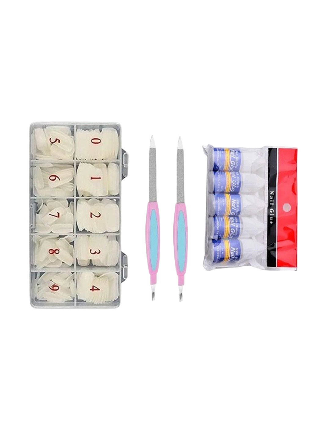 

zemglam 500 Pcs Artificial Nail Art Kit, White