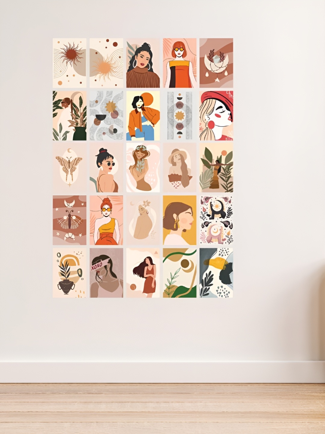 

CVANU Multicoloured 25 Pieces Paper Wall Art, Multi