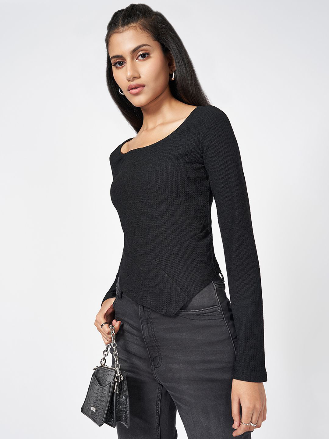 

SF JEANS by Pantaloons Top, Black