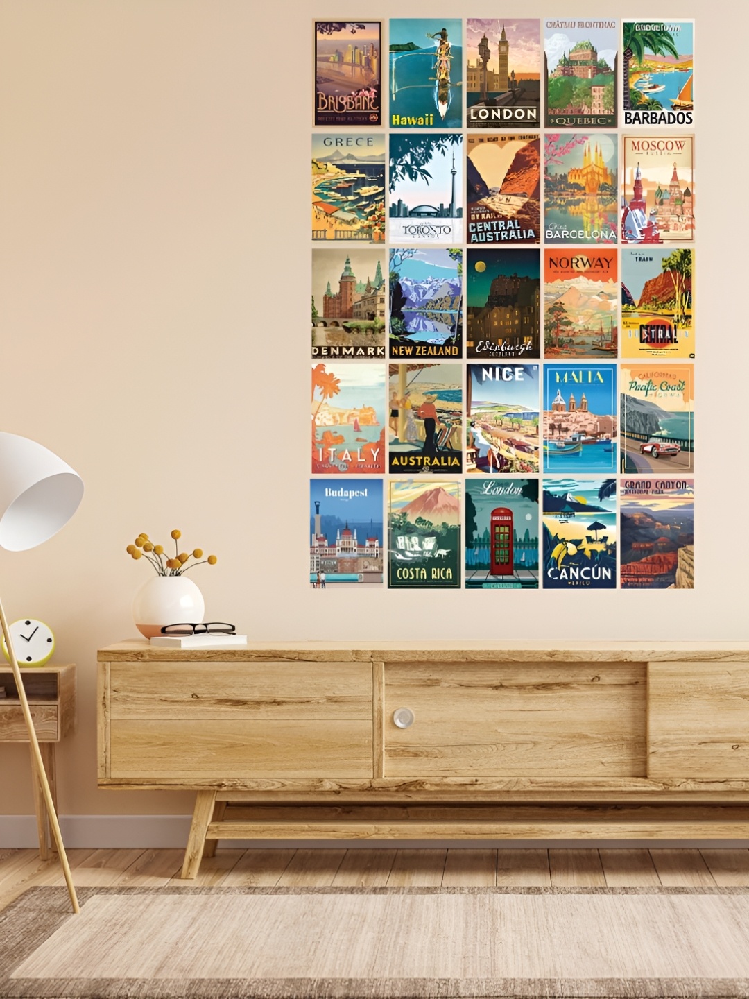 

CVANU Multicoloured 25 Pieces Paper Wall Art, Multi