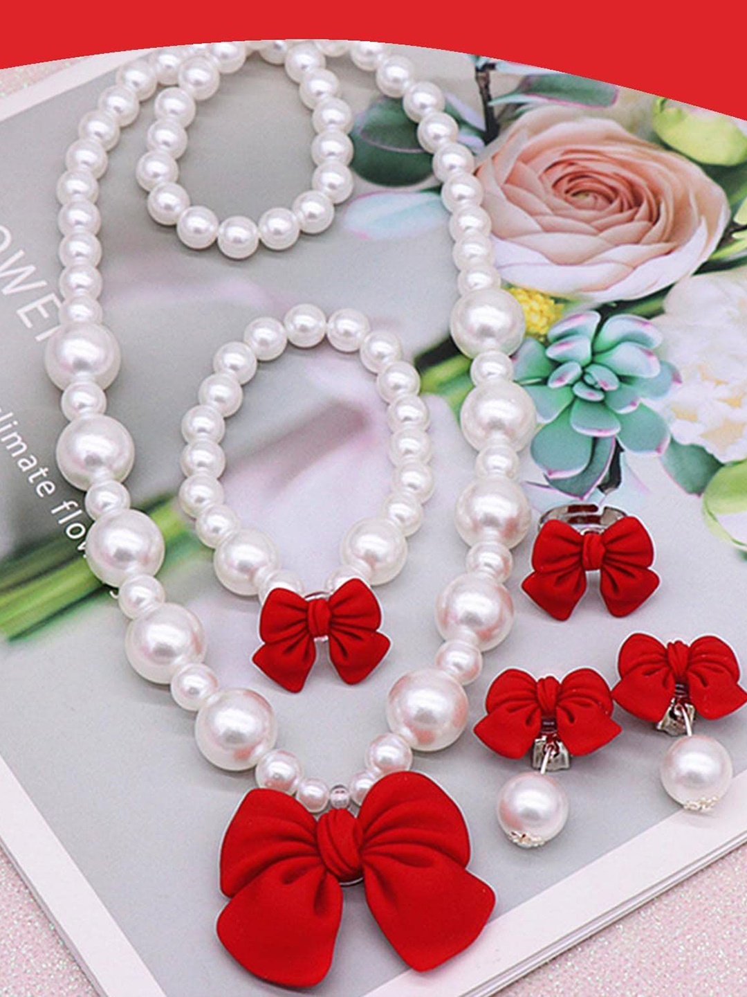 

SYGA Girls Pearls Jewellery Set, White