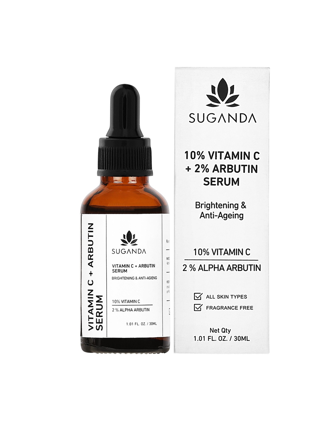 

SUGANDA SKINCARE 10% Vitamin C + 2% Alpha Arbutin Serum - 30ml, White