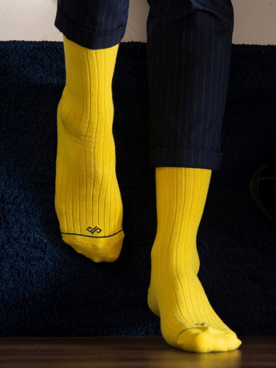 

DynamocksUnisex Pack Of 3 Calf-Length Socks, Blue