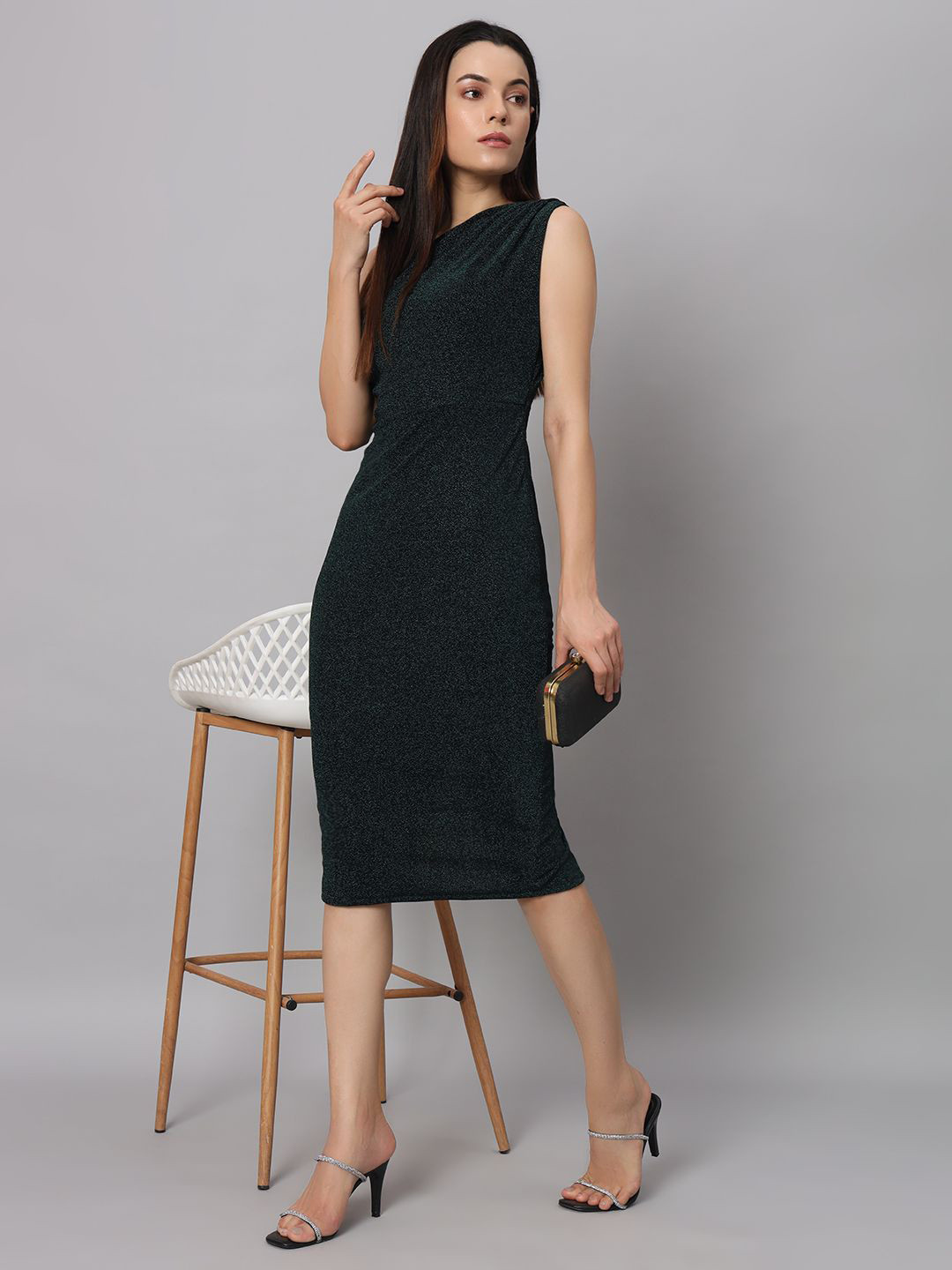 

VAARARO Women One Shoulder Bodycon Dress, Olive