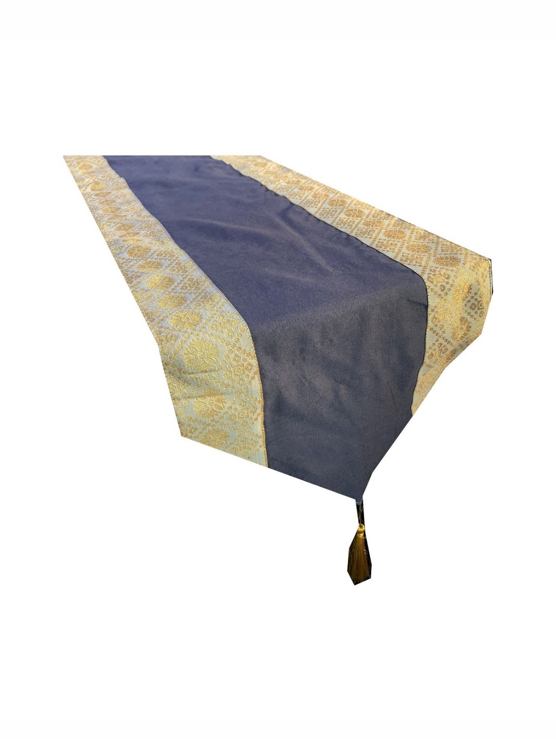 

Pink Parrot Navy Blue and GoldToned Floral Printed Table Runner