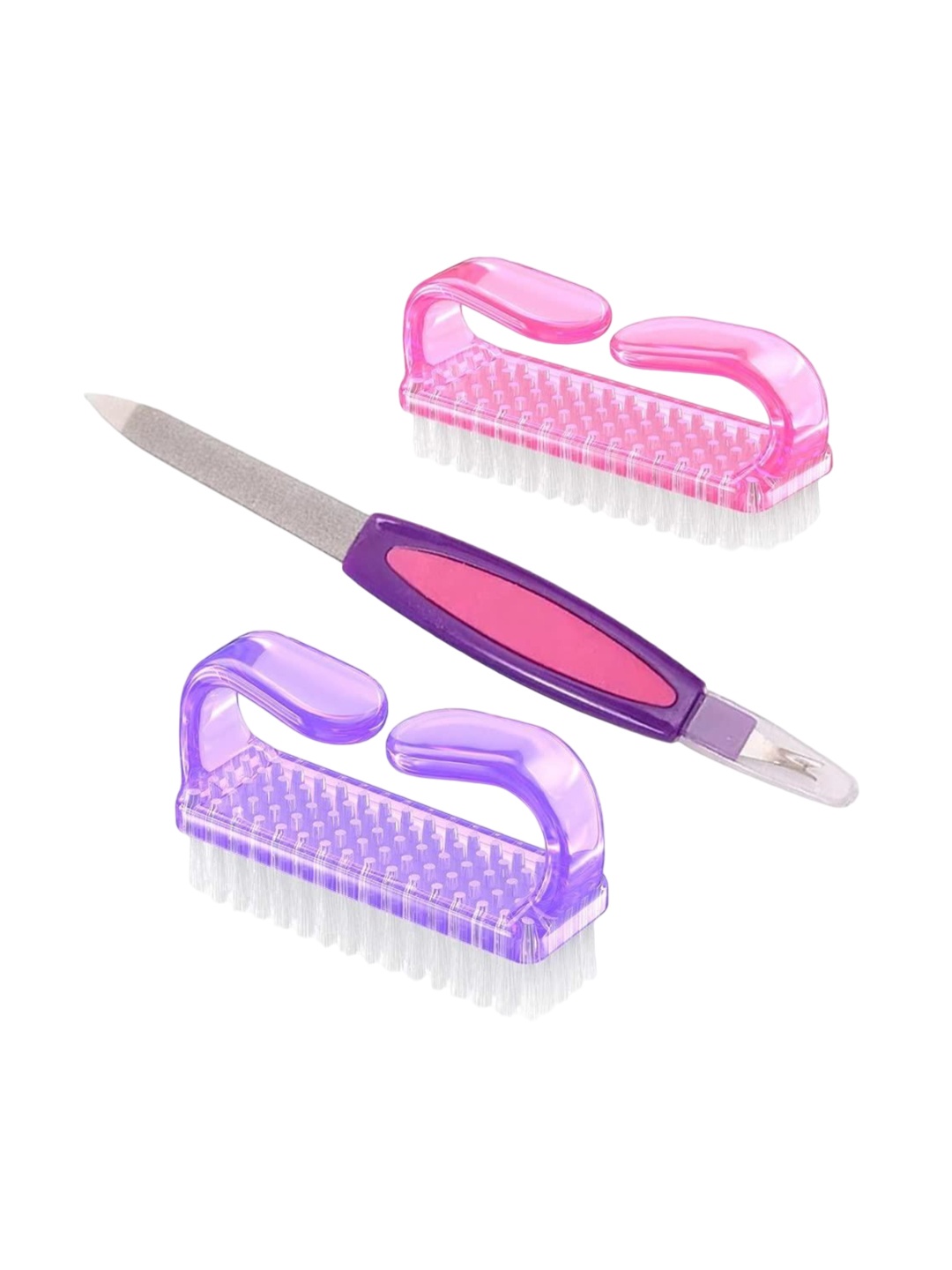 

zemglam 3 Pcs Nail Cleaning Brush & Nail Filler, Multi