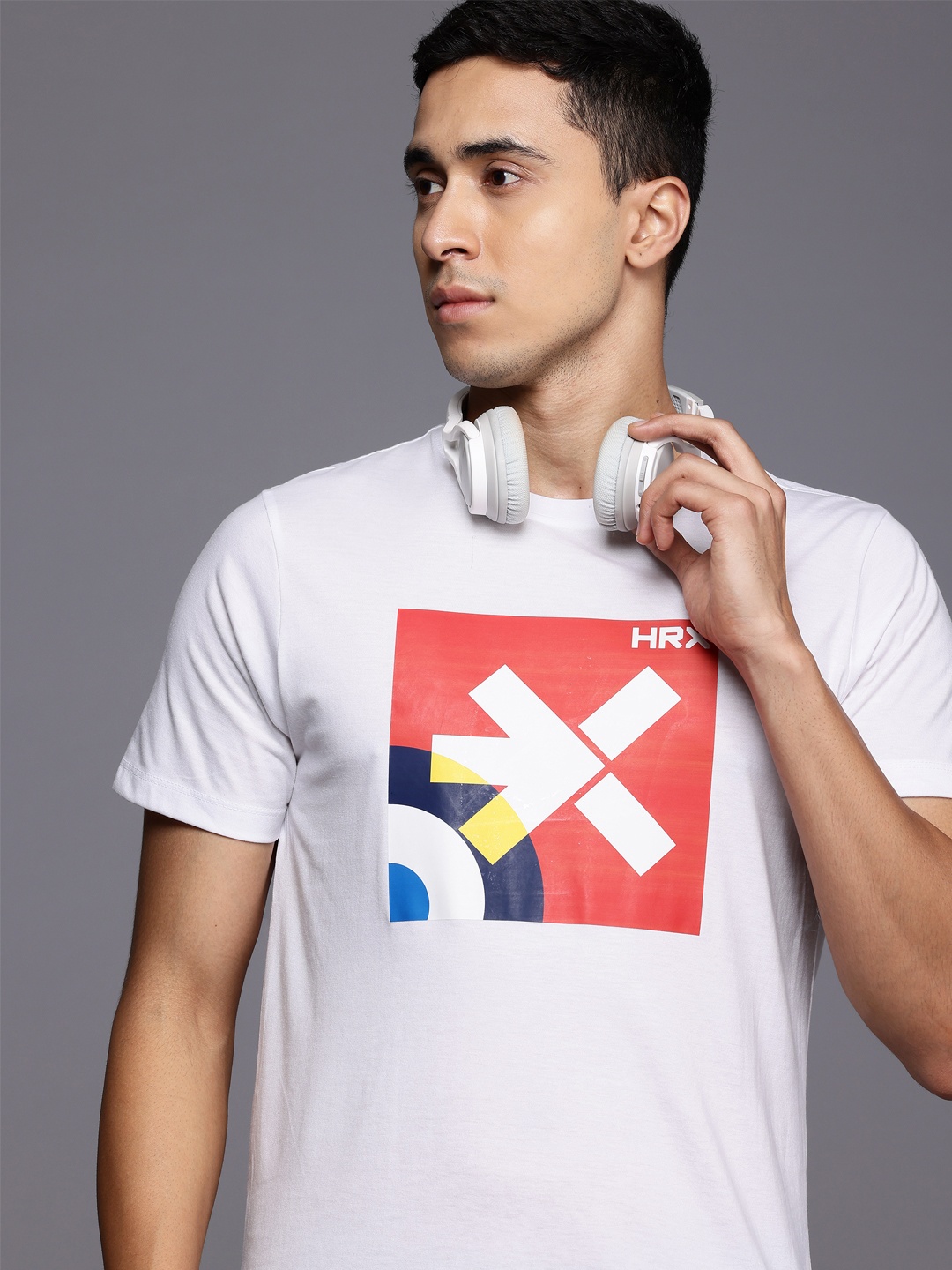 

HRX by Hrithik Roshan Brand Logo Printed Lifestyle T-shirt, White