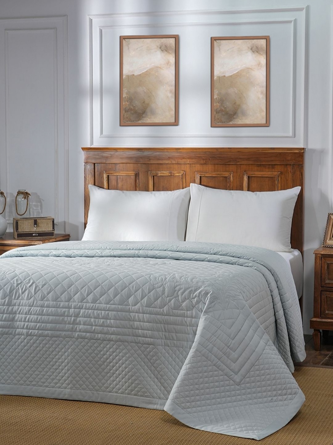 

MASPAR Acanthus Serenity Blue Abstract Printed 150 GSM Cotton Double Queen Quilt