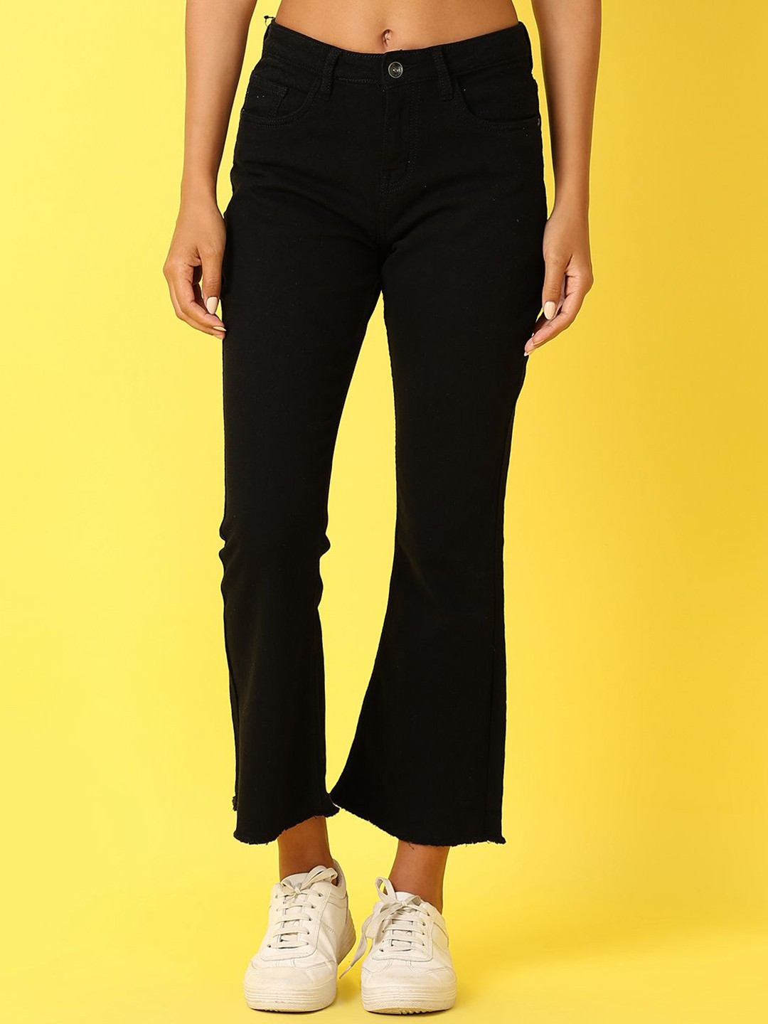 

V-Mart Women Bootcut Mid-Rise Clean Look Jeans, Black
