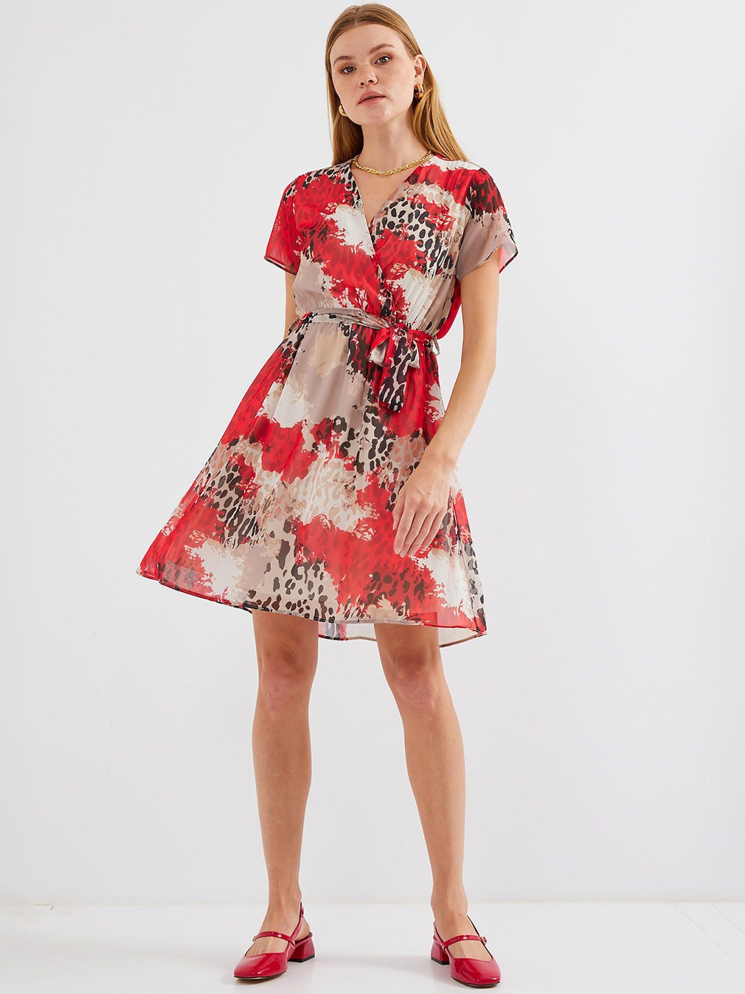 

BIGDART Floral Print Fit & Flare Dress, Na