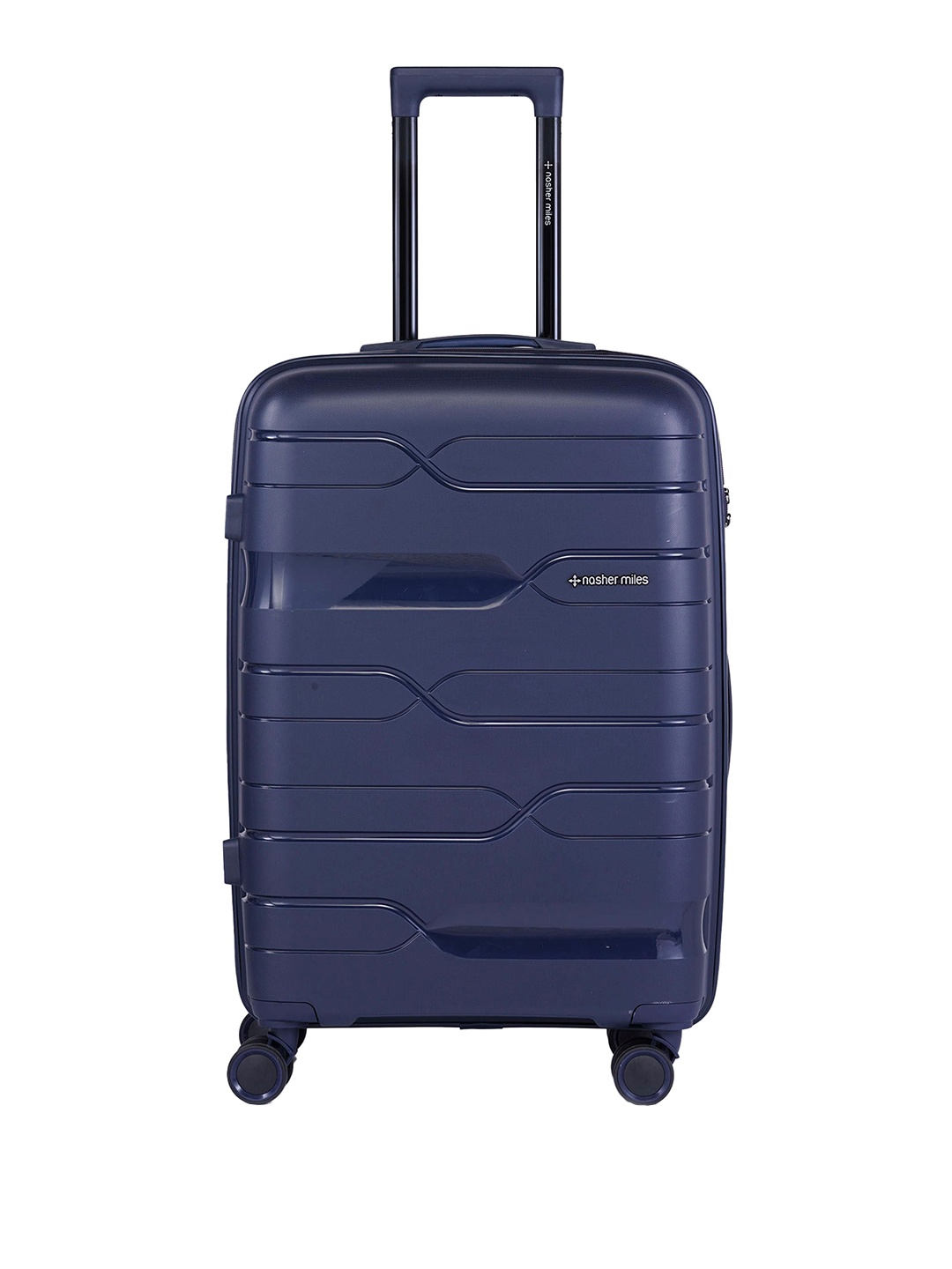 

Nasher Miles Textured Soft-Sided Large Trolley Bag, Navy blue