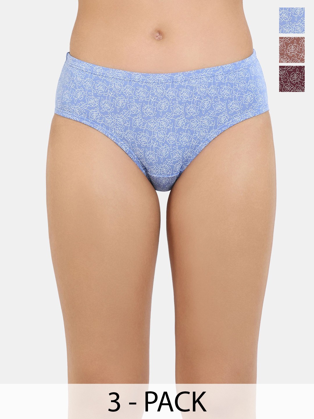 

Zivame Pack Of 3 Printed Low-Rise Bikini Briefs ZI28BKFASHANUDE, Nude