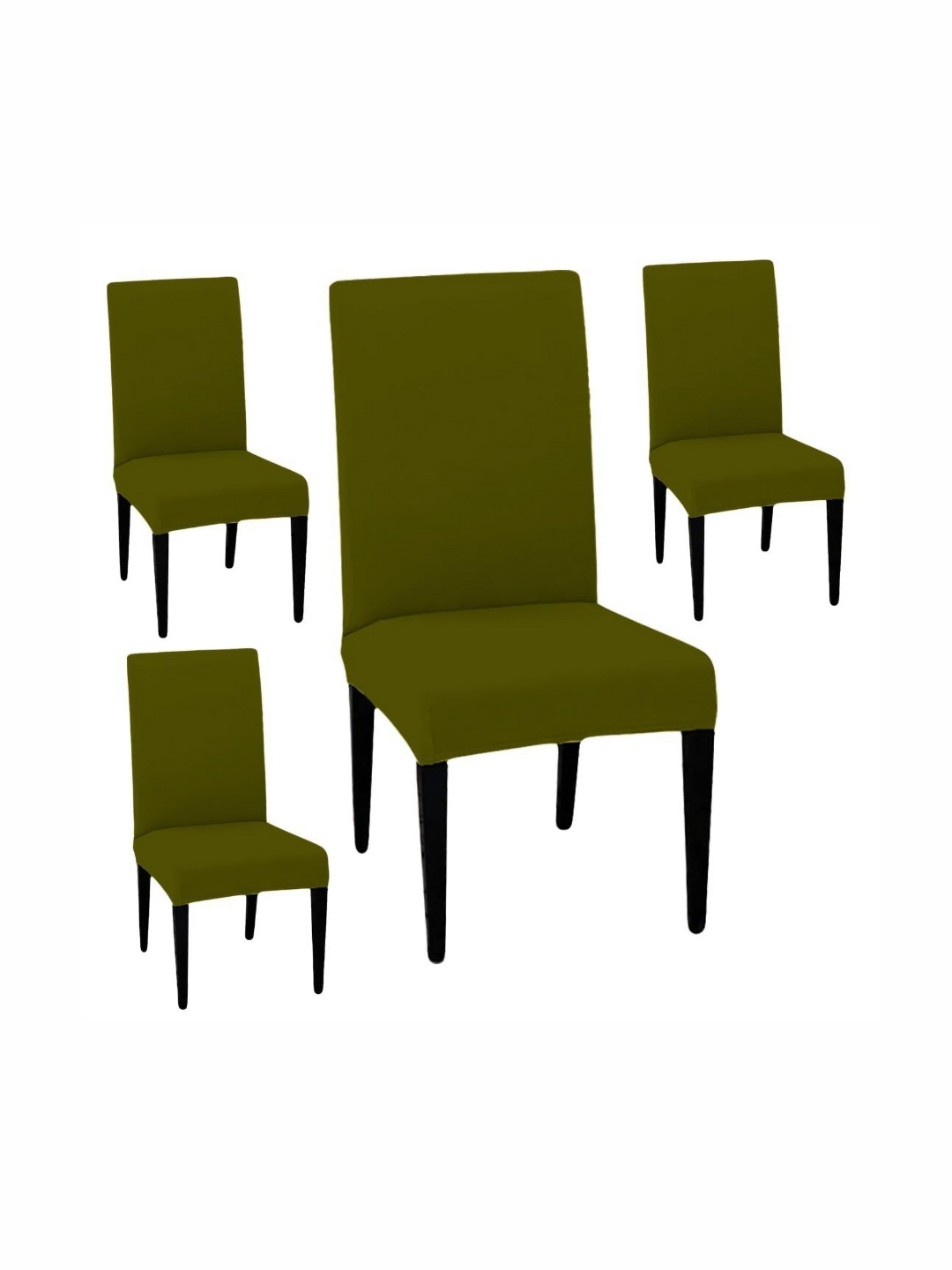 

Lazi Olive Green 4 Pieces Stretchable Chair Covers