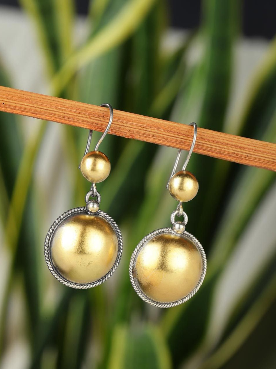 

Fabindia Silver Plated Contemporary Drop Earrings, Gold