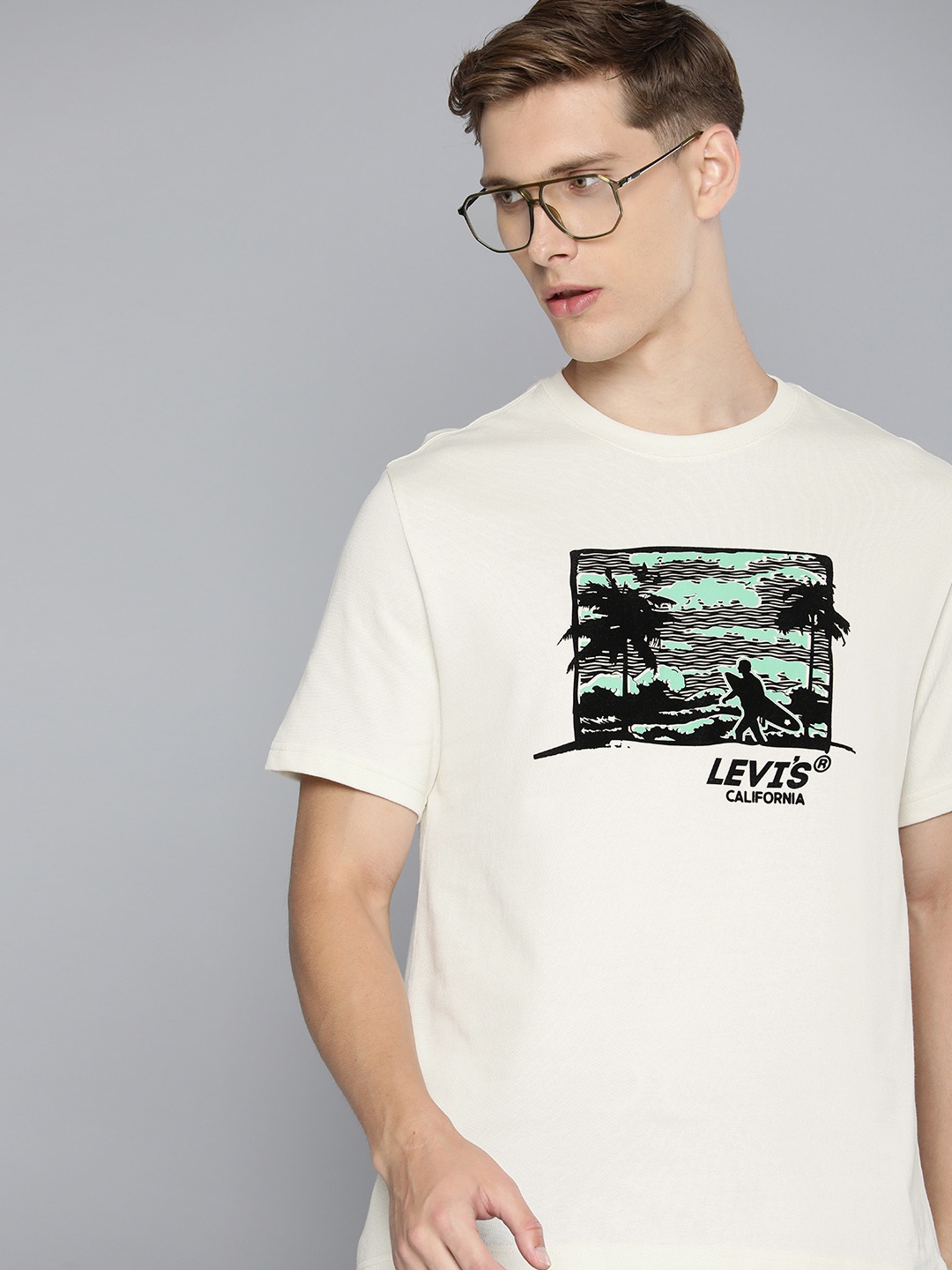 

Levis Printed Pure Cotton T-shirt, Cream