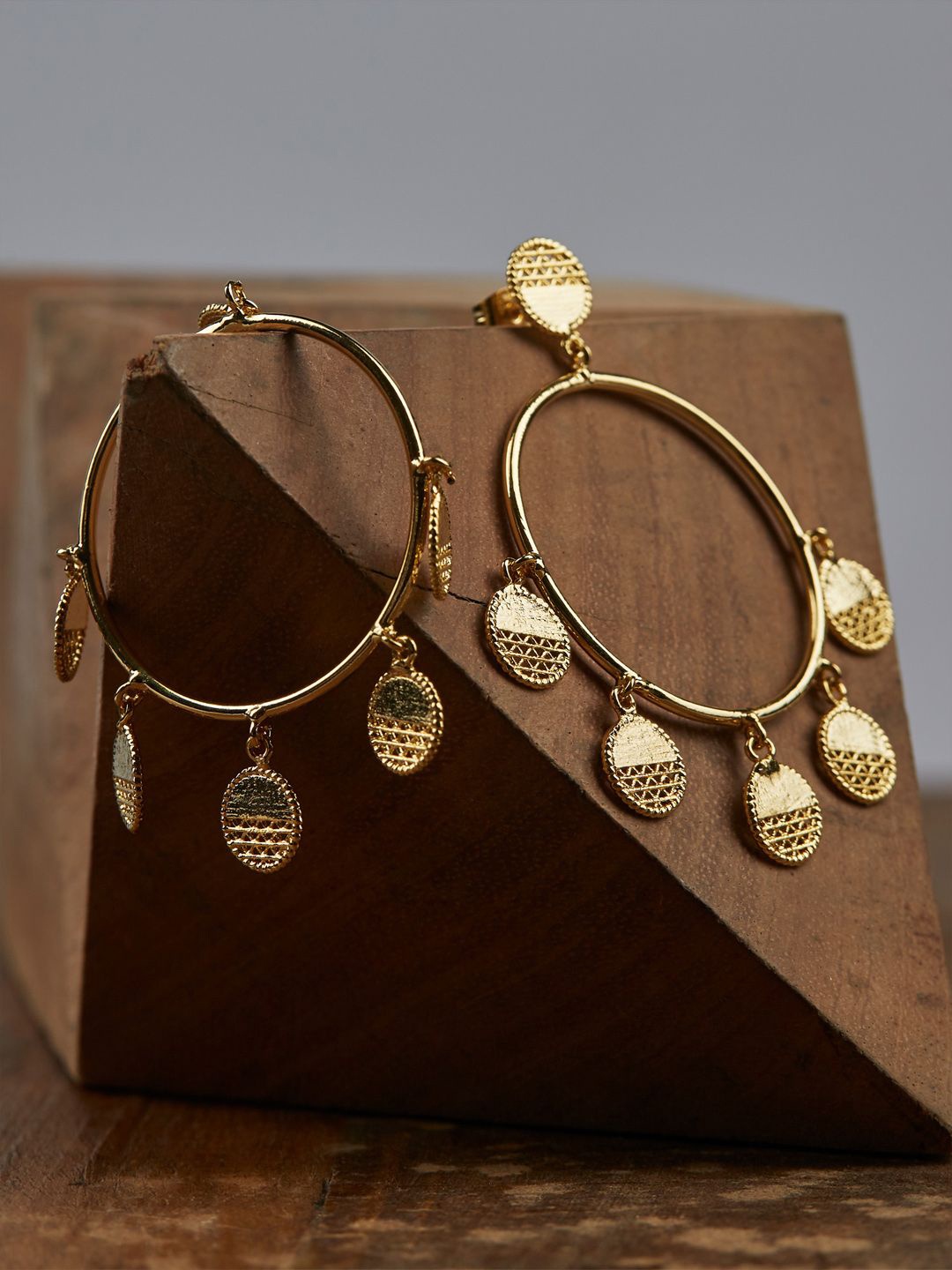 

The Slow Studio Gold-Plated Contemporary Drop Earrings