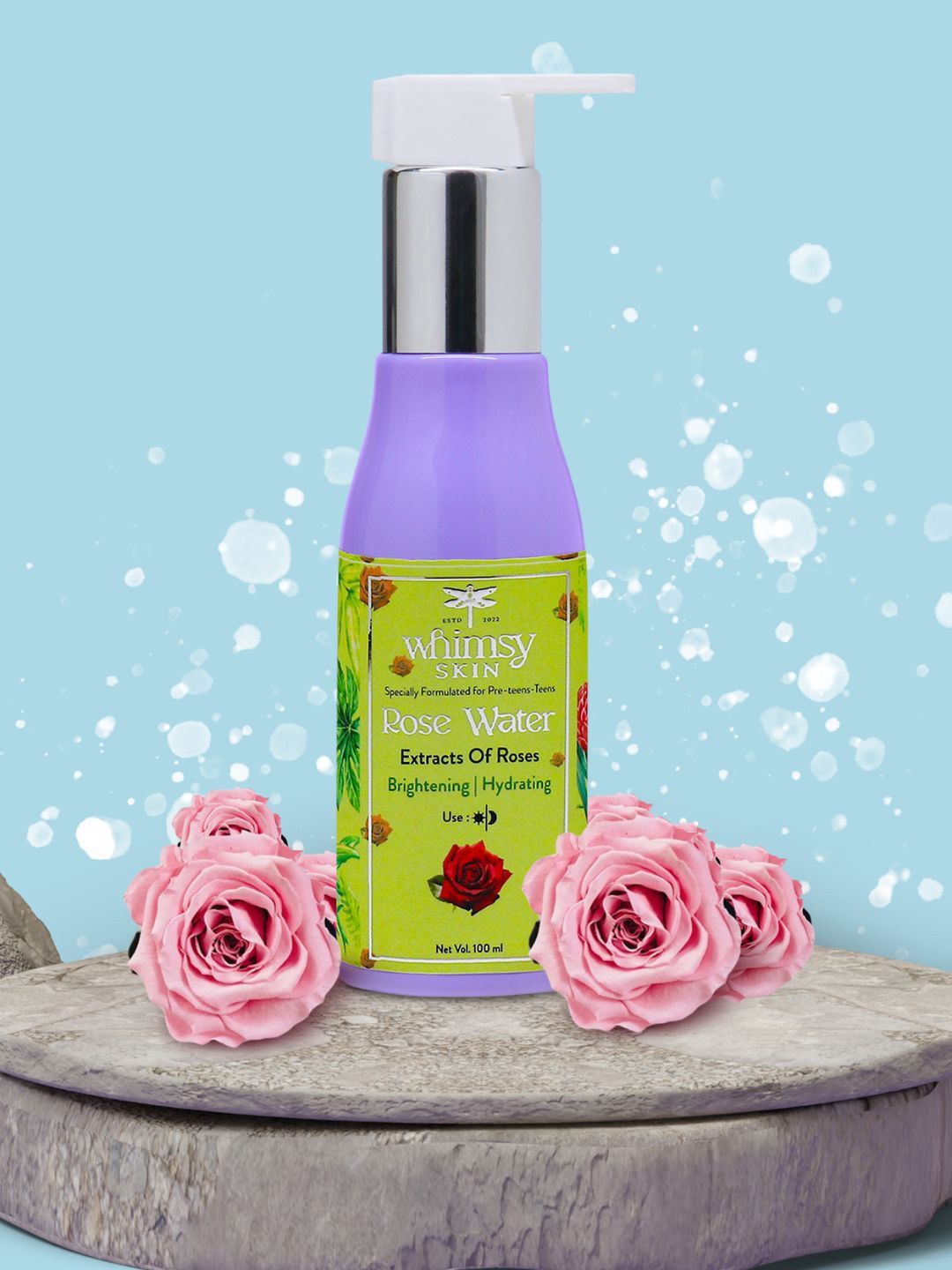 

Whimsy Beauty Safe Organic Hydrating Rose Water Face Mist For Pre-Teens & Teens - 100ml, Lavender